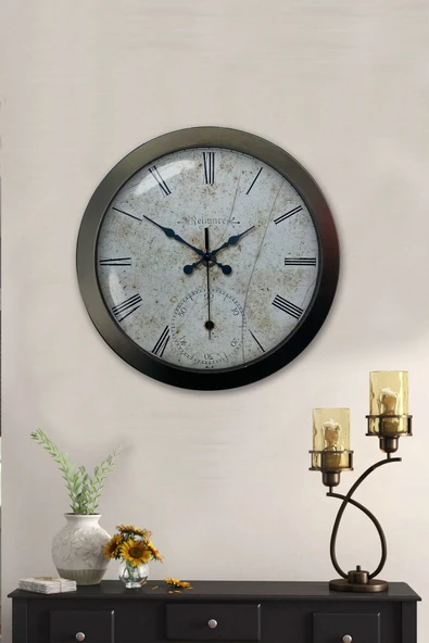 Kasva Concept Hediyelik 36 Cm Siyah Metal Roman Duvar Saati - 2