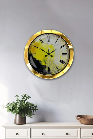 Kasva Concept Hediyelik 36 Cm Gold Metal Sanatsal Duvar Saati - 2