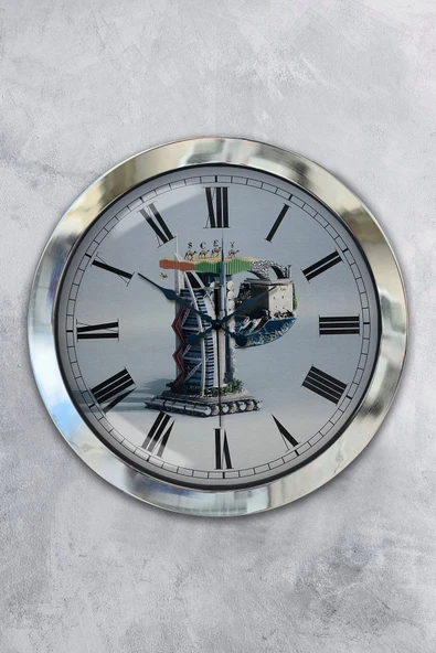 Kasva Concept Hediyelik 36 Cm Krom Metal Para Duvar Saati