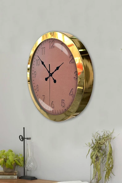 Kasva Concept Hediyelik 36 Cm Gold Metal Klasik Duvar Saati - 3