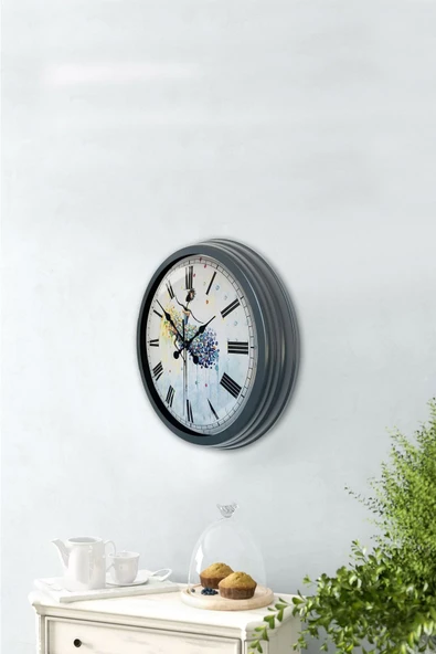 Kasva Concept Hediyelik 40 Cm Antrasit Metal Dance Duvar Saati - 3