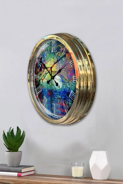 Kasva Concept Hediyelik 40 Cm Gold Metal Desen Duvar Saati - 3