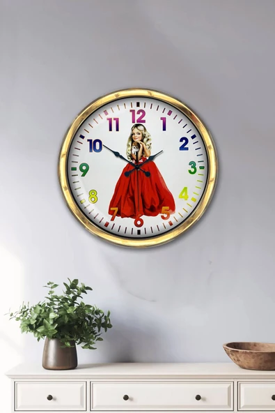 Kasva Concept Hediyelik 40 Cm Gold Metal Genç Kız Duvar Saati - 2