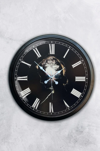 Kasva Concept Hediyelik 40 Cm Siyah Metal Doğa Duvar Saati