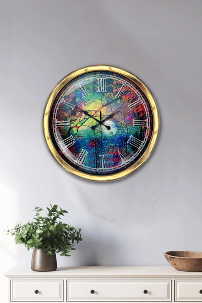 Kasva Concept Hediyelik 40 Cm Gold Metal Desen Duvar Saati - 2