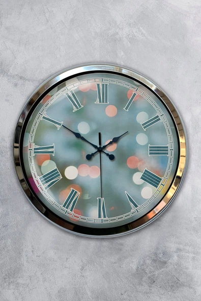 Kasva Concept Hediyelik 40 Cm Krom Metal Modern Duvar Saati