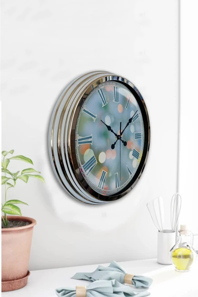 Kasva Concept Hediyelik 40 Cm Krom Metal Modern Duvar Saati - 2