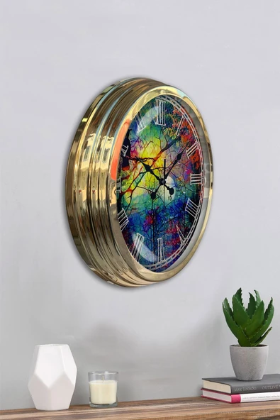 Kasva Concept Hediyelik 40 Cm Gold Metal Desen Duvar Saati - 4