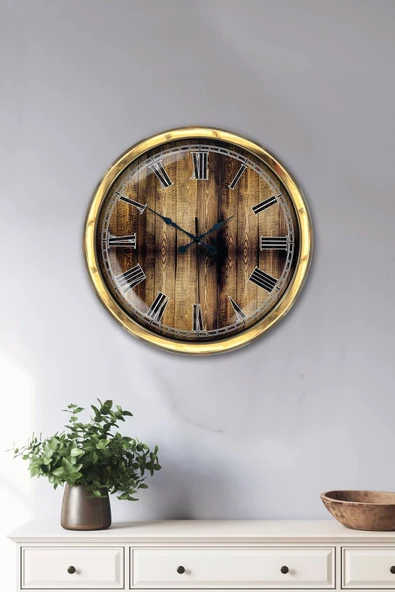 Kasva Concept Hediyelik 40 Cm Gold Metal Eskitme Duvar Saati - 2