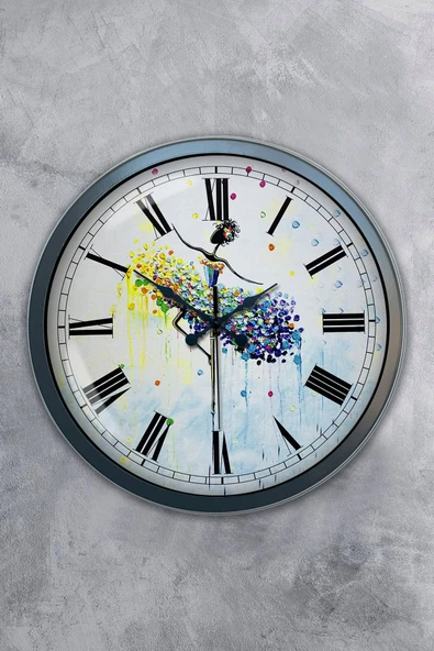 Kasva Concept Hediyelik 40 Cm Antrasit Metal Dance Duvar Saati
