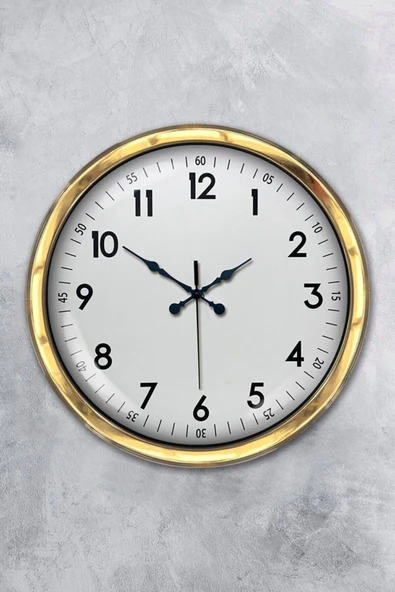 Kasva Concept Hediye 40 Cm Gold Metal Klasik Duvar Saati Dekor - 1