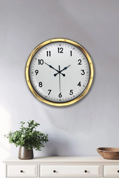 Kasva Concept Hediye 40 Cm Gold Metal Klasik Duvar Saati Dekor - 2