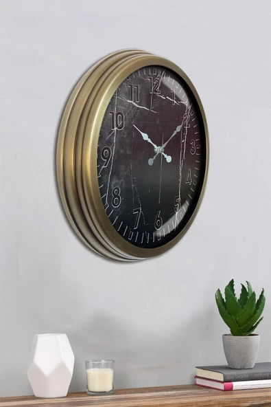 Kasva Concept Duvar Saati 40 Cm Metal Eskitme Renk Mermer Desen Modeli - 3