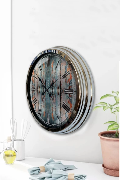 Kasva Concept 40 Cm Krom Metal Alacalı Duvar Saati Hediyelik - 3