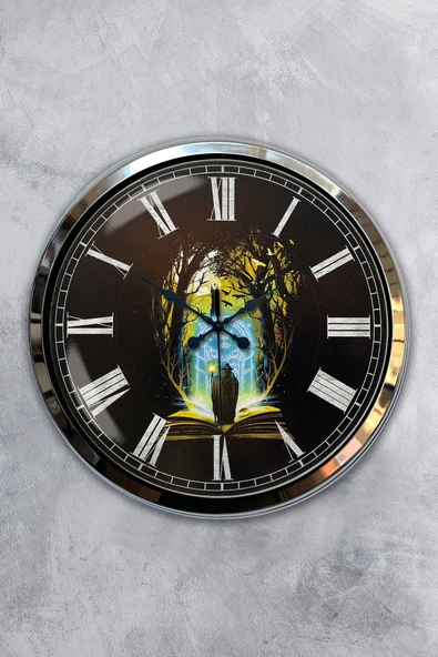 Kasva Concept 40 Cm Krom Metal Kitap - Insan Duvar Saati