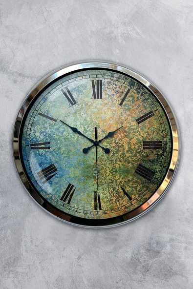 Kasva Concept 40 Cm Krom Metal Yasemin Duvar Saati Hediyelik