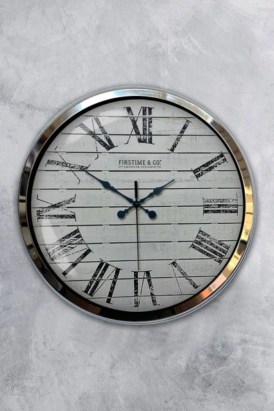 Kasva Concept Hediyelik 40 Cm Krom Metal Roman Duvar Saati