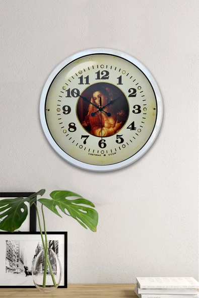 Kasva Concept 40 Cm Beyaz Metal Tablo Kadın Duvar Saati - 2