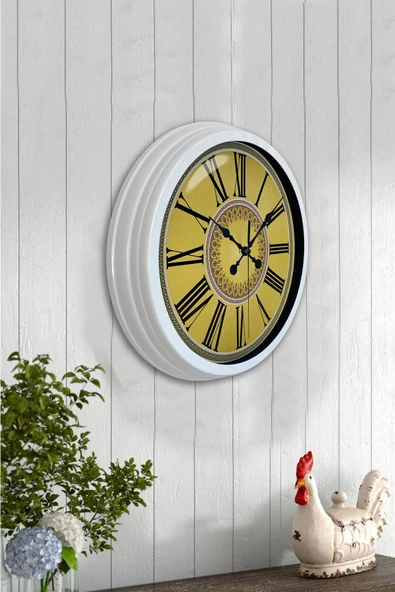 Kasva Concept 40 Cm Beyaz Metal Roma Rakamlı Duvar Saati - 4