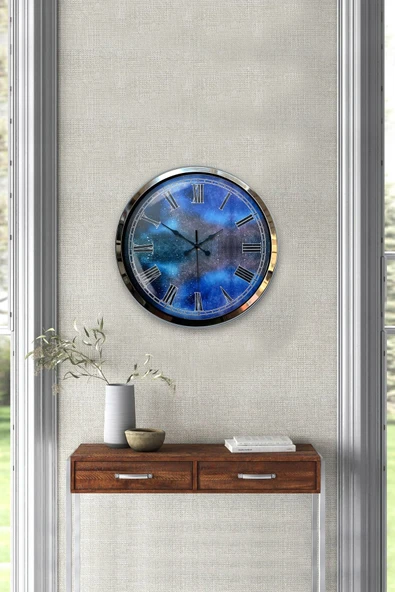 Kasva Concept Hediyelik 40 Cm Krom Metal Radyal Duvar Saati - 4