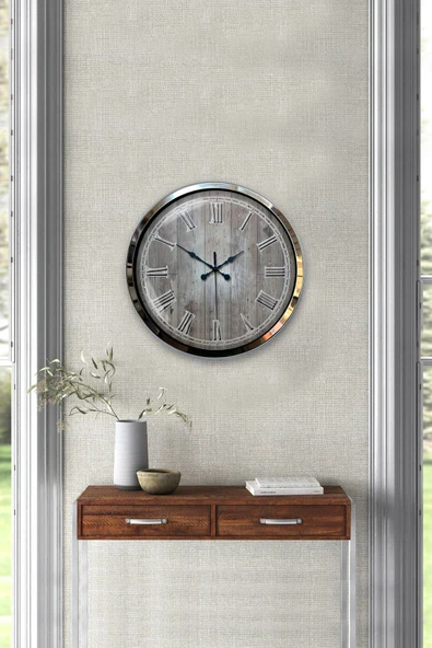 Kasva Concept 40 Cm Krom Metal The Wall Duvar Saati - 4