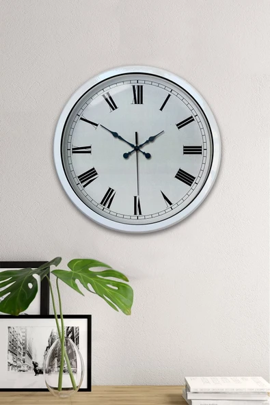 Kasva Concept 40 Cm Beyaz Metal Roma Rakamlı Duvar Saati - 2