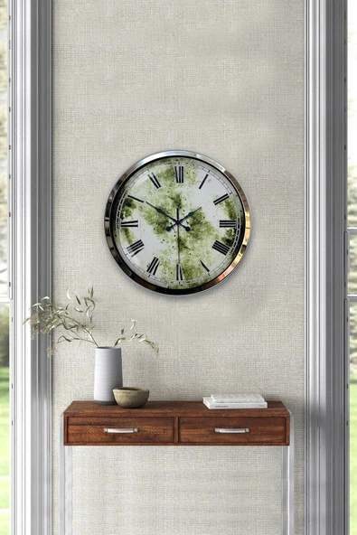 Kasva Concept Hediyelik 40 Cm Krom Metal Eskitme Duvar Saati - 4