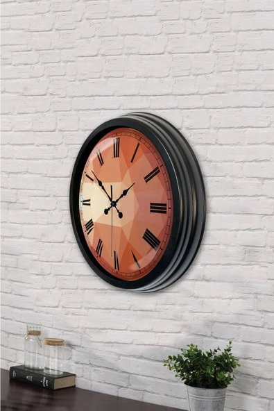 Kasva Concept 40 Cm Siyah Metal Eskitme Duvar Saati - 3