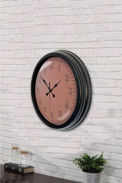 Kasva Concept 40 Cm Siyah Metal Limonlu Çay Duvar Saati - 3