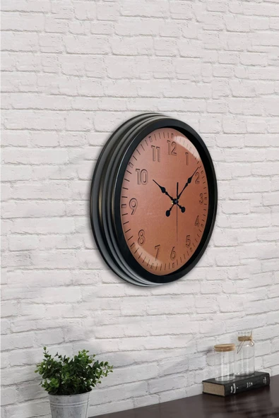 Kasva Concept 40 Cm Siyah Metal Limonlu Çay Duvar Saati - 4