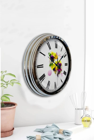 Kasva Concept Hediyelik 40 Cm Krom Metal Kitchen Duvar Saati - 4