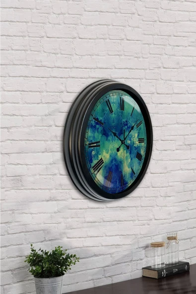 Kasva Concept Hediyelik 40 Cm Siyah Metal Dekoratif Duvar Saati - 4