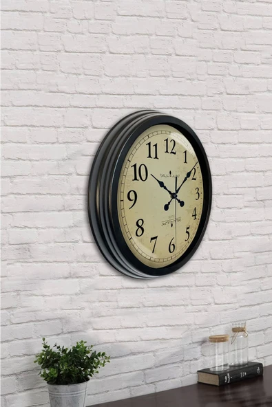Kasva Concept 40 cm Siyah Metal Kabe Duvar Saati - 4