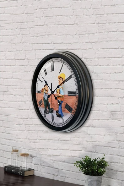 Kasva Concept 40 Cm Siyah Metal Geyik Duvar Saati - 3