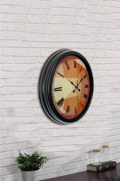 Kasva Concept 40 Cm Siyah Metal Eskitme Duvar Saati - 4