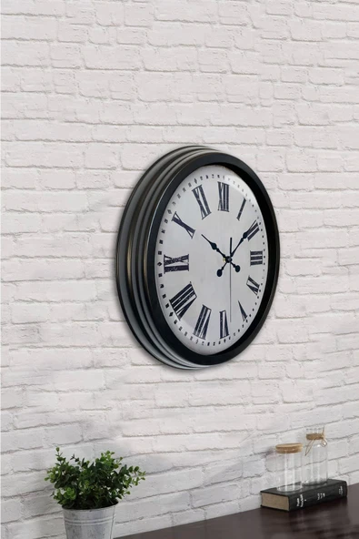 Kasva Concept 40 Cm Siyah Metal Tablo Kadın Duvar Saati - 4