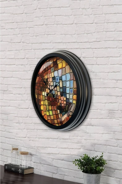 Kasva Concept 40 Cm Siyah Metal Sevgili Duvar Saati - 3