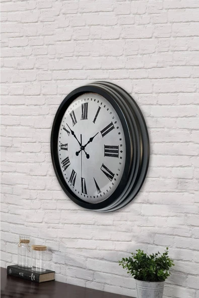 Kasva Concept 40 Cm Siyah Metal Tablo Kadın Duvar Saati - 3