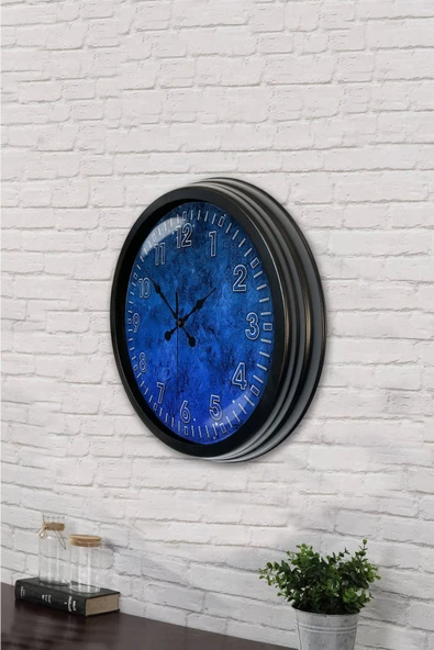 Kasva Concept Hediyelik 40 Cm Siyah Metal Class Duvar Saati - 3