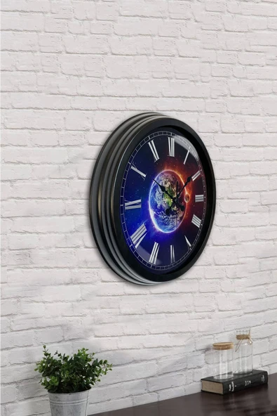 Kasva Concept 40 Cm Siyah Metal Fotoğraf Duvar Saati - 4