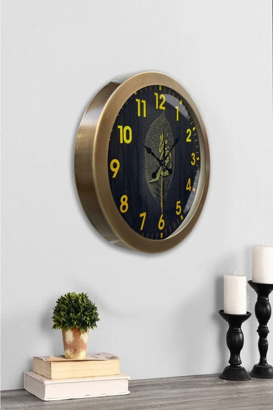 Platin Saat Hediyelik 36 Cm Eskitme Metal Dekoratif Duvar Saati - 4