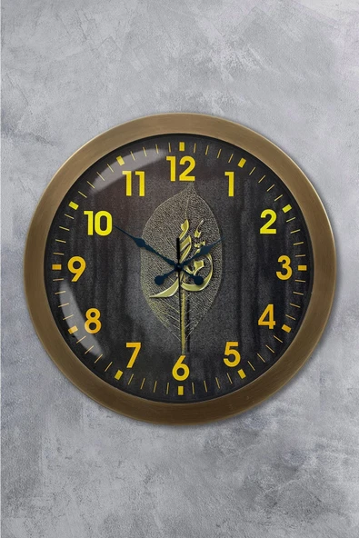 Platin Saat Hediyelik 36 Cm Eskitme Metal Dekoratif Duvar Saati - 1