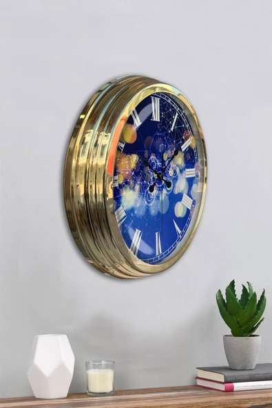 Kasva Concept Hediyelik 40 cm Gold Metal Hayal Duvar Saati Clock - 4