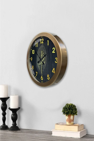 Platin Saat Hediyelik 36 Cm Eskitme Metal Dekoratif Duvar Saati - 3