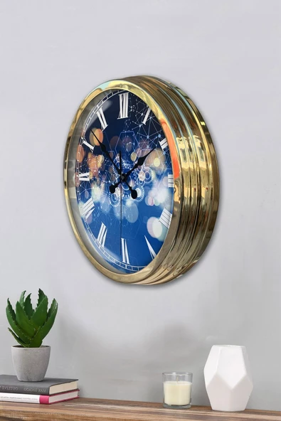 Kasva Concept Hediyelik 40 cm Gold Metal Hayal Duvar Saati Clock - 3