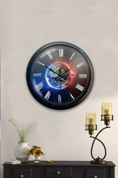 Kasva Concept 40 Cm Siyah Metal Fotoğraf Duvar Saati - 2