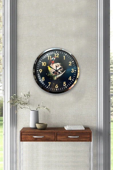 Kasva Concept Hediyelik Dekoratif 40 Cm Krom Metal Dekoratif Duvar Saati - 4