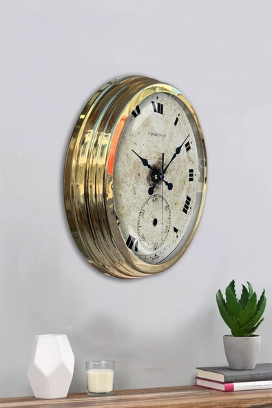 Kasva Concept Hediyelik Dekoratif Hediyelik 40 Cm Gold Metal Eskitme Duvar Saati - 2