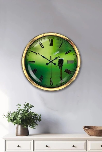 Platin Saat 40 Cm Gold Metal Özel Tasarım Duvar Saati - 2