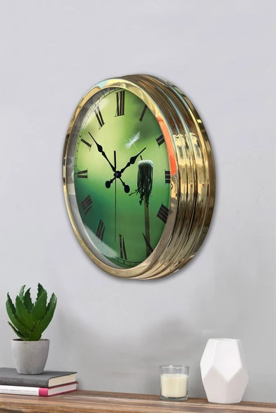 Platin Saat 40 Cm Gold Metal Özel Tasarım Duvar Saati - 3